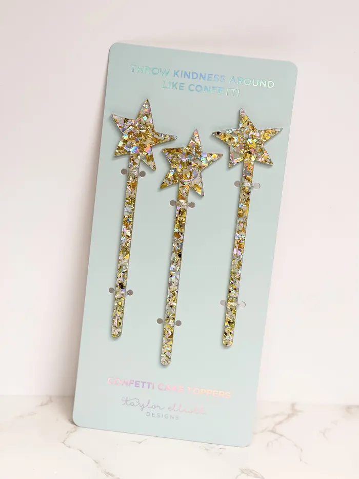 Earrings Numbers Shapes Confetti Pearl Cake Toppers Taylor Elliott Designs
