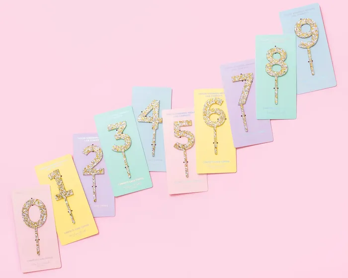 Earrings Numbers Shapes Confetti Pearl Cake Toppers Taylor Elliott Designs