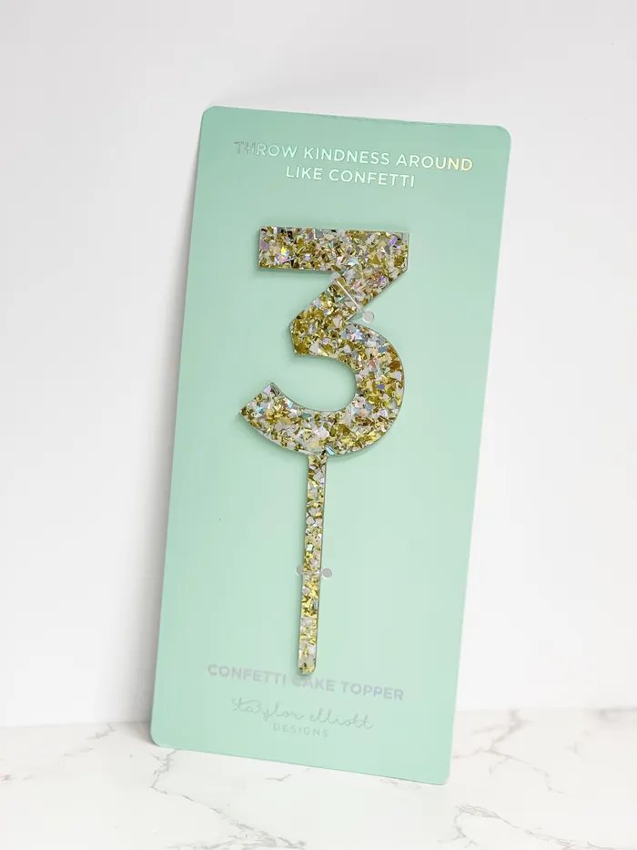 Earrings Numbers Shapes Confetti Pearl Cake Toppers Taylor Elliott Designs