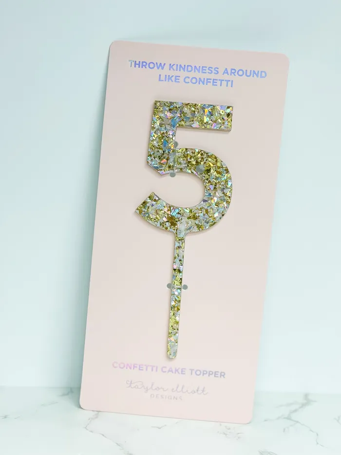 Earrings Numbers Shapes Confetti Pearl Cake Toppers Taylor Elliott Designs
