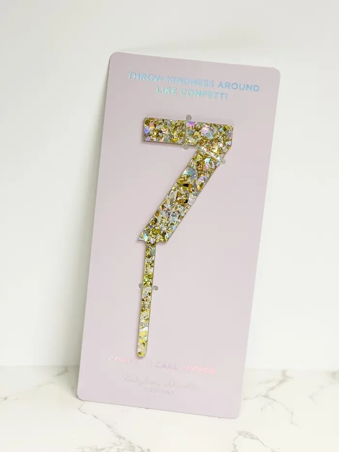 Earrings Numbers Shapes Confetti Pearl Cake Toppers Taylor Elliott Designs