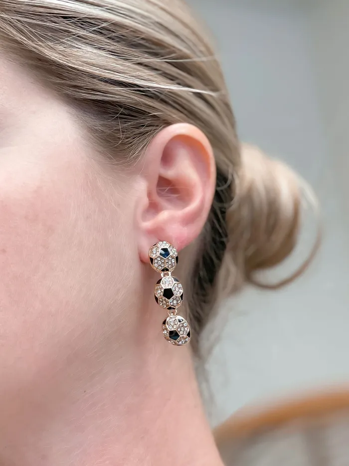 Earrings Prep Obsessed PR Sporty Rhinestone Trio Dangle Earrings Soccer Earrings Prep Obsessed PR Sporty Rhinestone Trio Dangle Earrings Soccer