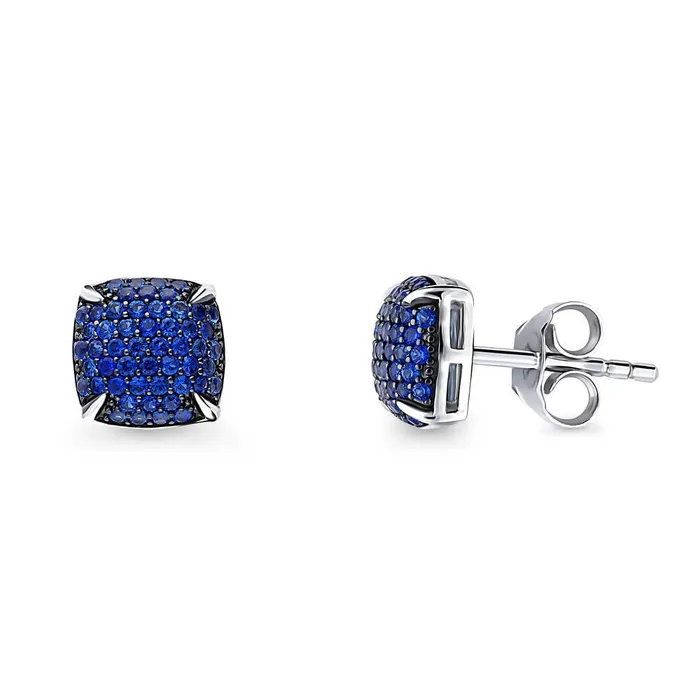 Earrings Square CZ Stud Earrings in Sterling Silver BERRICLE