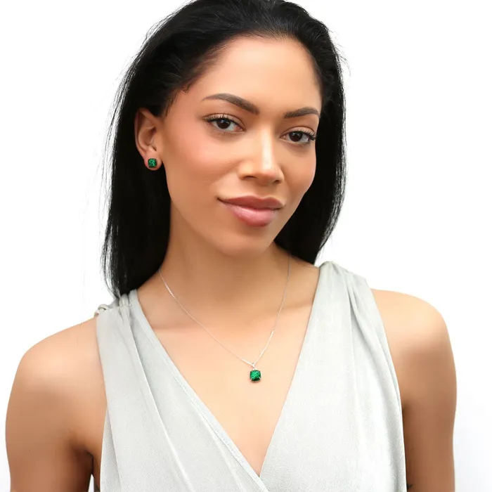 Earrings Square CZ Stud Earrings in Sterling Silver BERRICLE