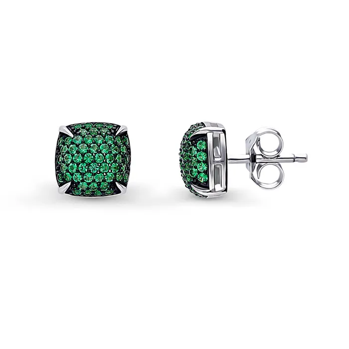 Earrings Square CZ Stud Earrings in Sterling Silver BERRICLE
