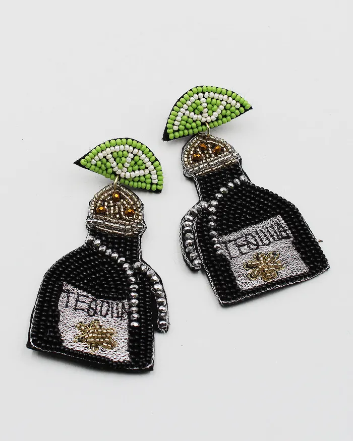 Earrings TEQUILA Bottle Beaded Earrings UPDATED102024 Earrings TEQUILA Bottle Beaded Earrings UPDATED102024
