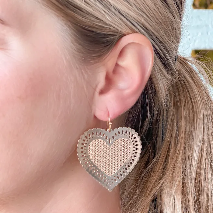 Filigree Heart Dangle Earrings Gold Prep Obsessed RNK Earrings