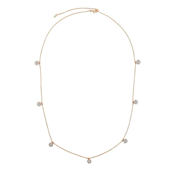 Flower CZ Station Necklace in Sterling Silver BERRICLE Necklaces