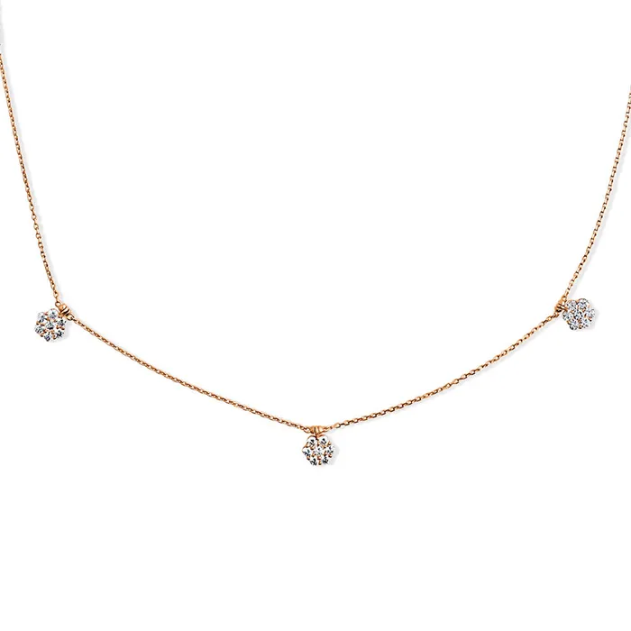 Flower CZ Station Necklace in Sterling Silver BERRICLE Necklaces