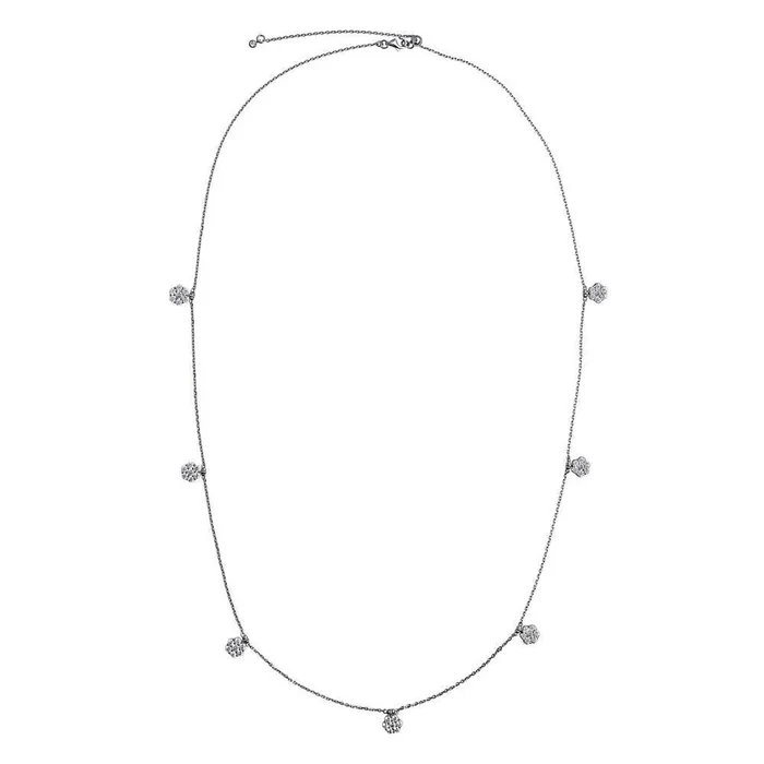 Flower CZ Station Necklace in Sterling Silver BERRICLE Necklaces