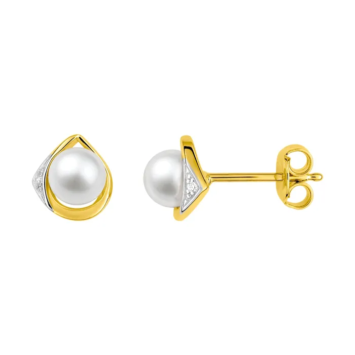 Fontenay Paris Womens Gold Plated Earrings with Zirconia Fontenay Earrings
