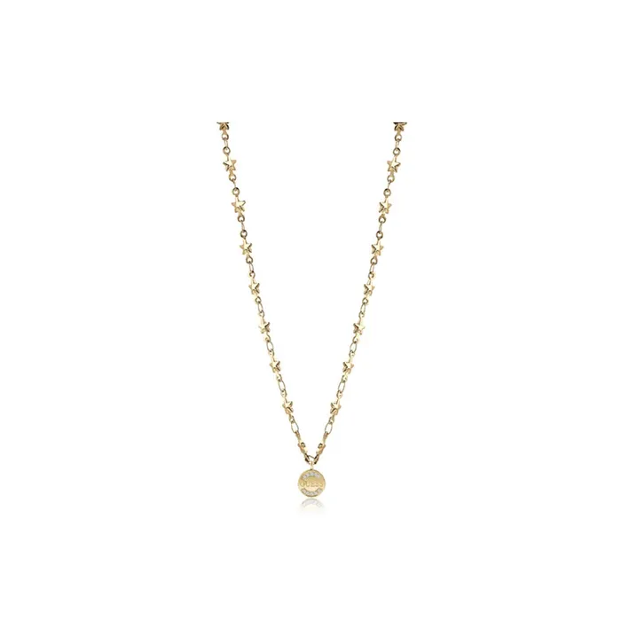 Guess Necklaces Guess Necklace Ip Gold With Stone Coin Design