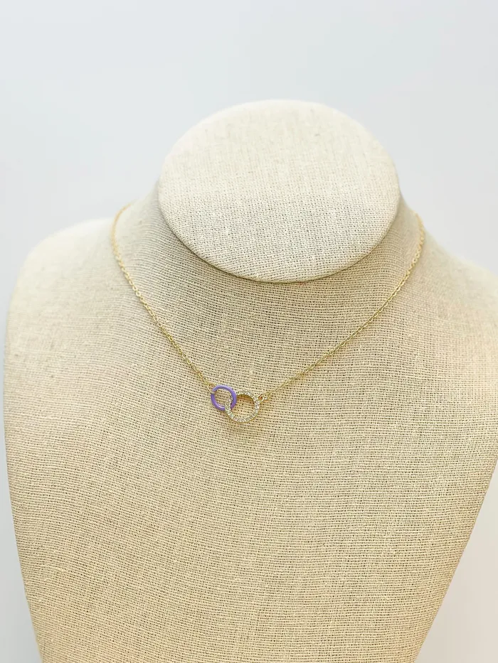 Hoop Stone Linked Pendant Necklace Prep Obsessed PR Necklaces
