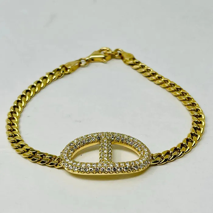 Jewelry Bracelets 18K Yellow Gold 144ct Diamond Mariner Link Bracelet