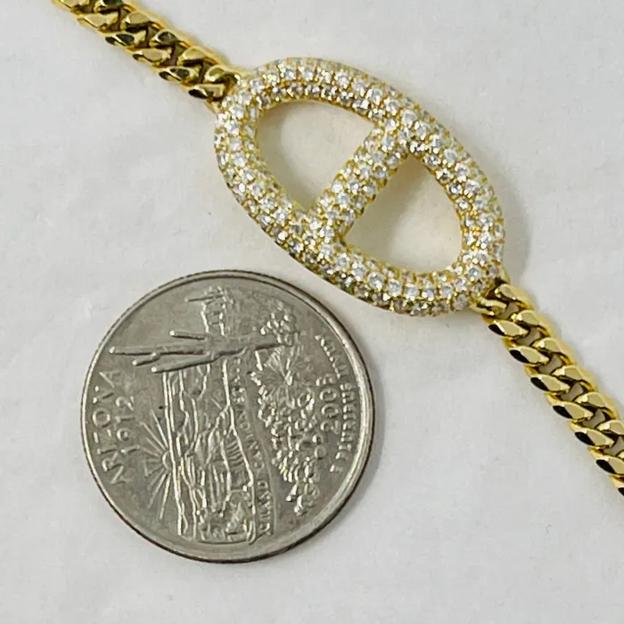 Jewelry Bracelets 18K Yellow Gold 144ct Diamond Mariner Link Bracelet
