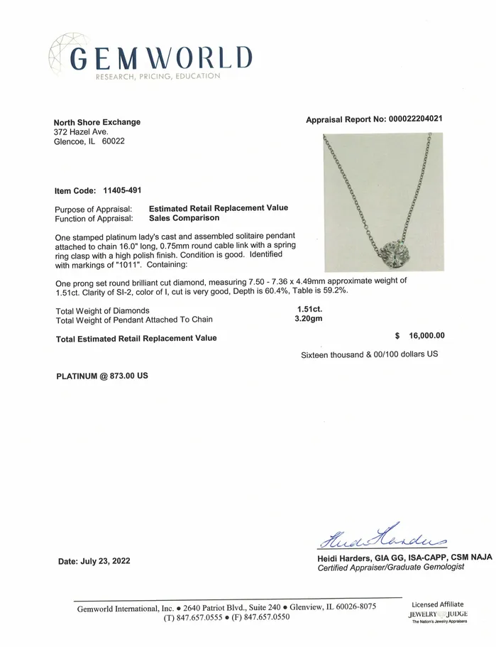 Jewelry Platinum Diamond Pendant Necklace Necklaces