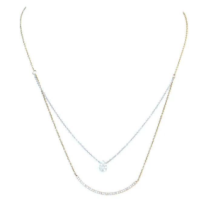 Korloff Korloff Bi Color Necklace With Diamonds Necklaces