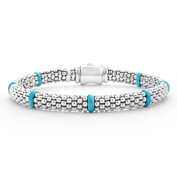 LAGOS Blue Caviar Blue Ceramic Station Caviar Bracelet 6mm Bracelets