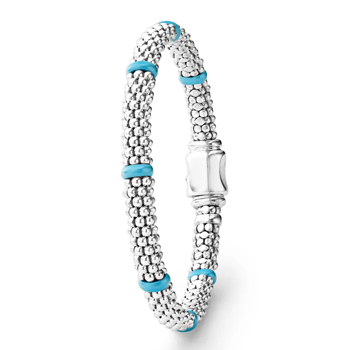 LAGOS Blue Caviar Blue Ceramic Station Caviar Bracelet 6mm Bracelets LAGOS Blue Caviar Blue Ceramic Station Caviar Bracelet 6mm Bracelets