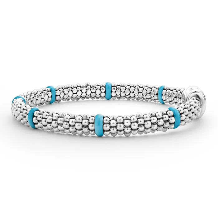 LAGOS Blue Caviar Blue Ceramic Station Caviar Bracelet 6mm Bracelets LAGOS Blue Caviar Blue Ceramic Station Caviar Bracelet 6mm Bracelets