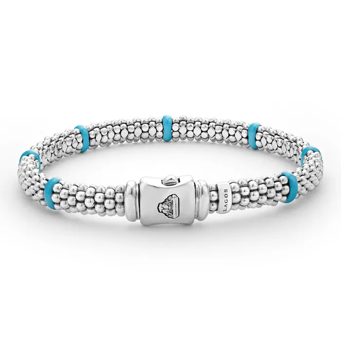 LAGOS Blue Caviar Blue Ceramic Station Caviar Bracelet 6mm Bracelets LAGOS Blue Caviar Blue Ceramic Station Caviar Bracelet 6mm Bracelets