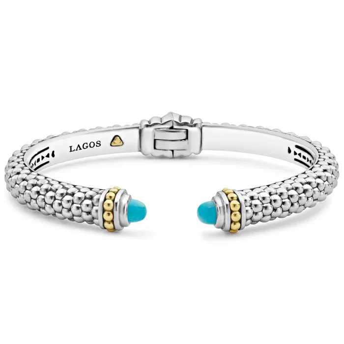 Lagos Bracelets Caviar Color Turquoise Cuff Bracelet 8mm