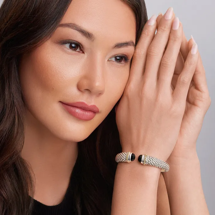 Lagos Caviar Color Onyx Cuff Bracelet 12mm Bracelets Lagos Caviar Color Onyx Cuff Bracelet 12mm Bracelets