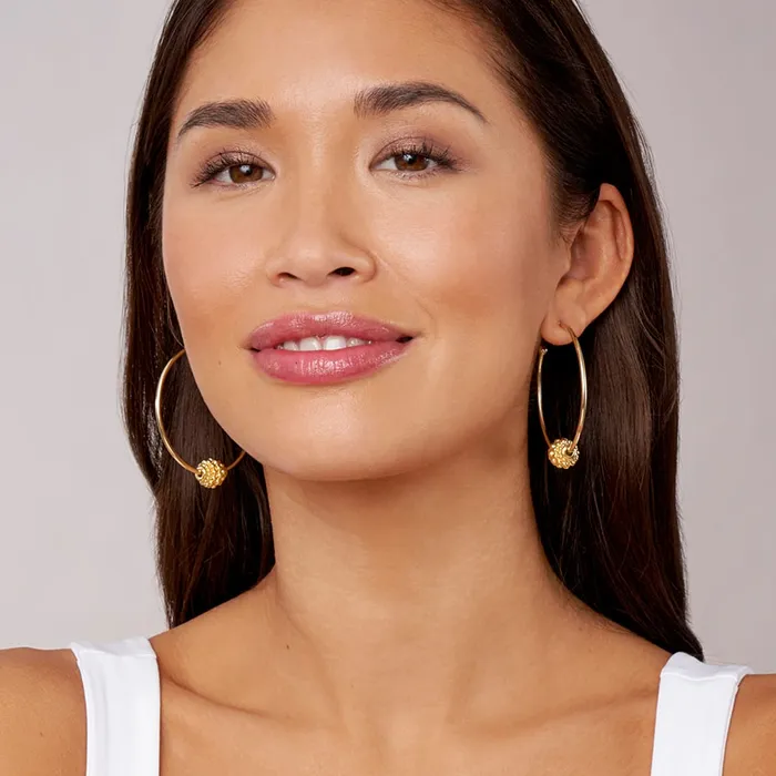 Lagos Earrings Caviar Gold Medium 18K Gold Caviar Ball Hoop Earrings Lagos Earrings Caviar Gold Medium 18K Gold Caviar Ball Hoop Earrings