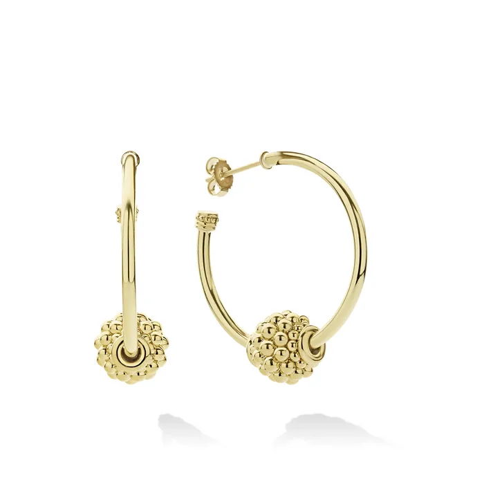 Lagos Earrings Caviar Gold Small 18K Gold Caviar Ball Hoop Earrings