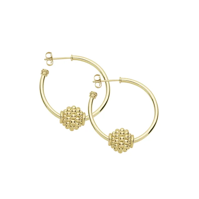 Lagos Earrings Caviar Gold Small 18K Gold Caviar Ball Hoop Earrings Lagos Earrings Caviar Gold Small 18K Gold Caviar Ball Hoop Earrings