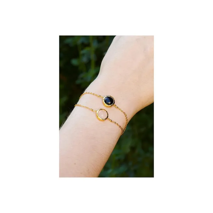 Les Nereides Bracelets Les Nereides Black Onyx Chain Bracelet Les Nereides Bracelets Les Nereides Black Onyx Chain Bracelet