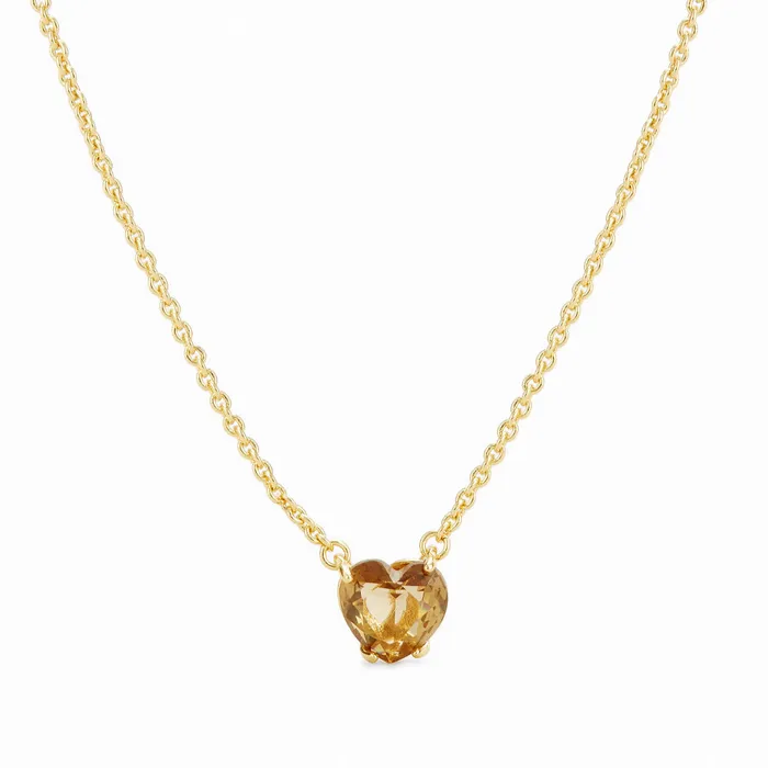 Les Nereides Golden Brown Diamantine Heart Necklace Les Nereides Necklaces