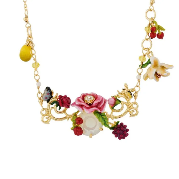 Les Nereides Long Necklace Sith Pink Flower On Carved Crystal And Dropping Lemons And Little Flowers Les Nereides Necklaces Les Nereides Long Necklace Sith Pink Flower On Carved Crystal And Dropping Lemons And Little Flowers Les Nereides Necklaces