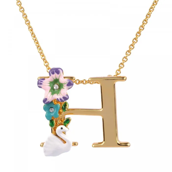 Les Nereides Necklaces Les Nereides Blossoming Alphabet Necklace Letter H