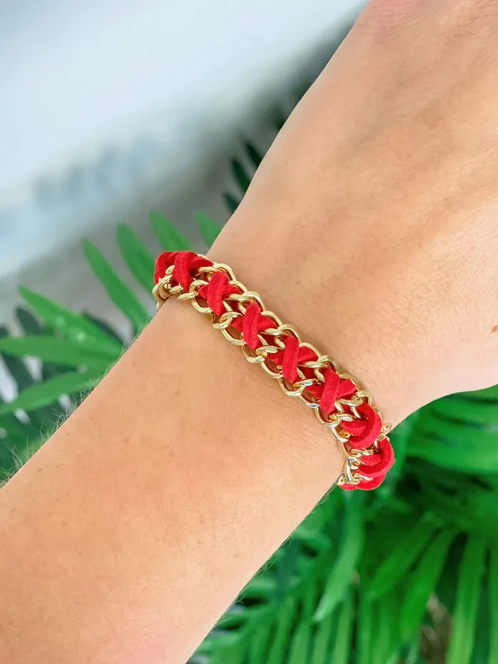 Link Toggle Bracelet Red Prep Obsessed JM Bracelets