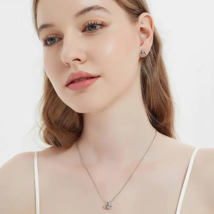 Love Knot CZ Stud Earrings in Sterling Silver BERRICLE Earrings