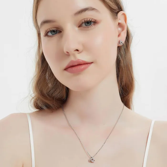 Love Knot CZ Stud Earrings in Sterling Silver BERRICLE Earrings