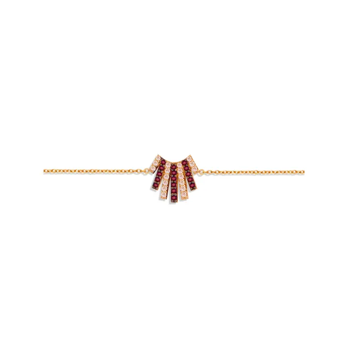 Michella Bracelets Michella 18K Gold Bracelet Incrusted With White Gold And Rubies Michella Bracelets Michella 18K Gold Bracelet Incrusted With White Gold And Rubies