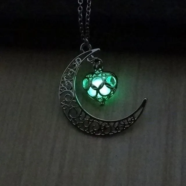 Moonlight Love Glow In The Dark Pendant Necklace WickedAF Necklaces