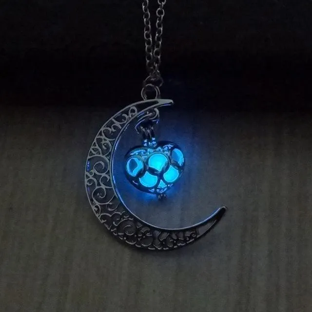 Moonlight Love Glow In The Dark Pendant Necklace WickedAF Necklaces