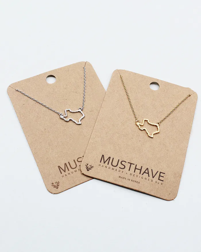 Necklaces 050520230408 Texas Map Delicate Layering Necklace