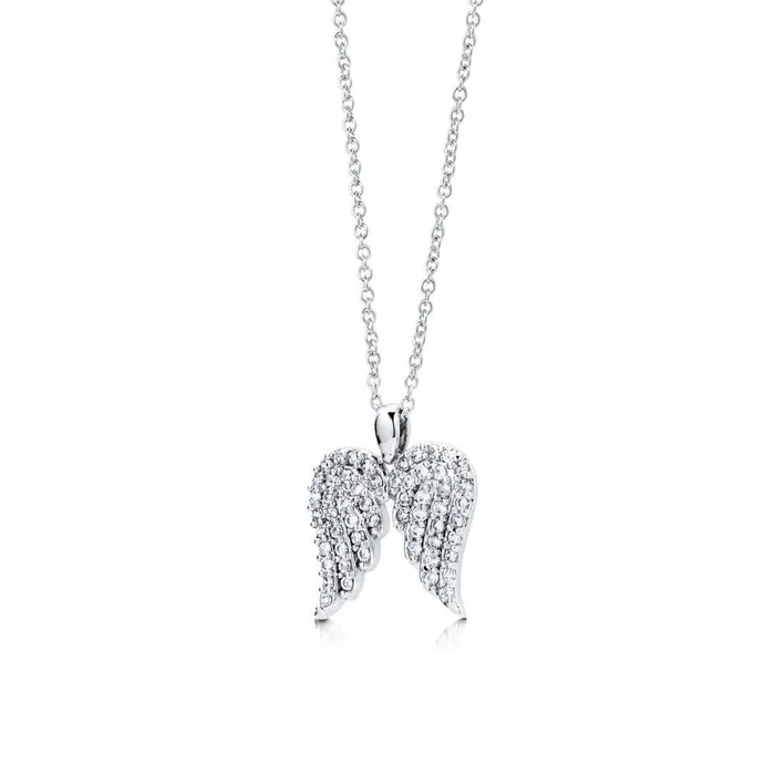 Necklaces BERRICLE Angel Wings CZ Necklace in Sterling Silver