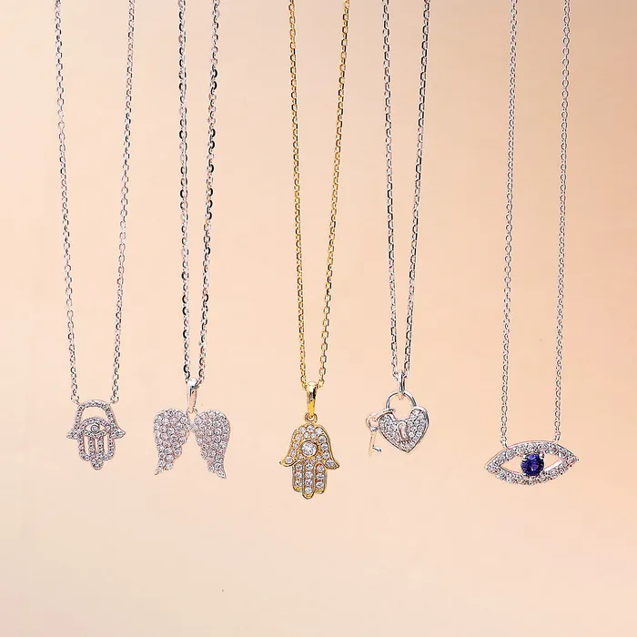 Necklaces BERRICLE Angel Wings CZ Necklace in Sterling Silver