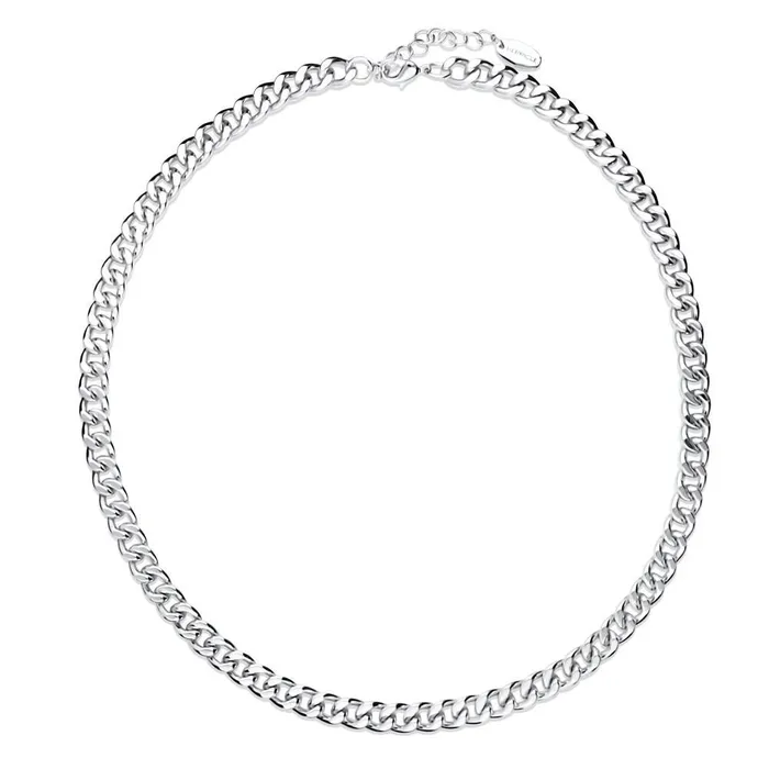 Necklaces BERRICLE Curb Chain Bracelet and Necklace in SilverTone 2 Piece