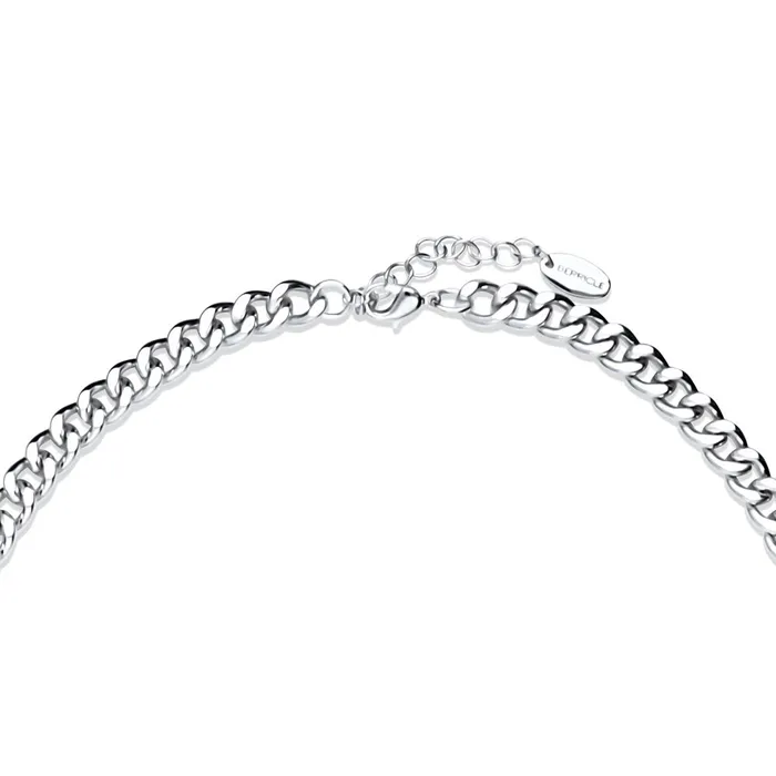 Necklaces BERRICLE Curb Chain Bracelet and Necklace in SilverTone 2 Piece