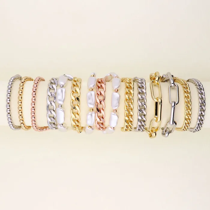 Necklaces BERRICLE Curb Chain Bracelet and Necklace in SilverTone 2 Piece
