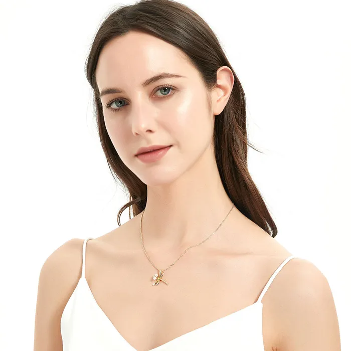 Necklaces BERRICLE Dragonfly Button Cultured Pearl Necklace in Sterling Silver