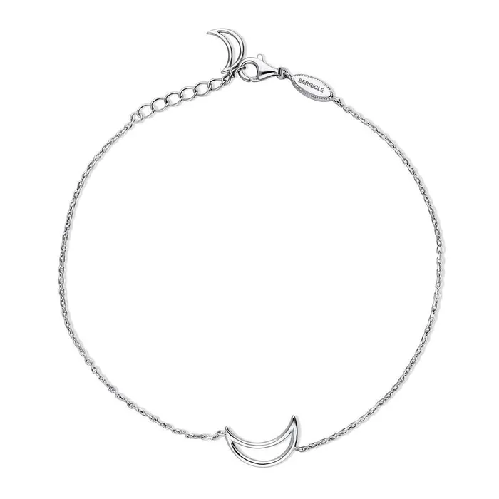 Necklaces BERRICLE Moon Rolo Chain Charm Anklet in Sterling Silver