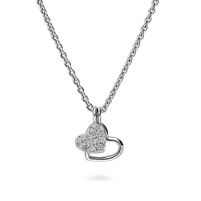 Necklaces BERRICLE Open Heart CZ Necklace in Sterling Silver