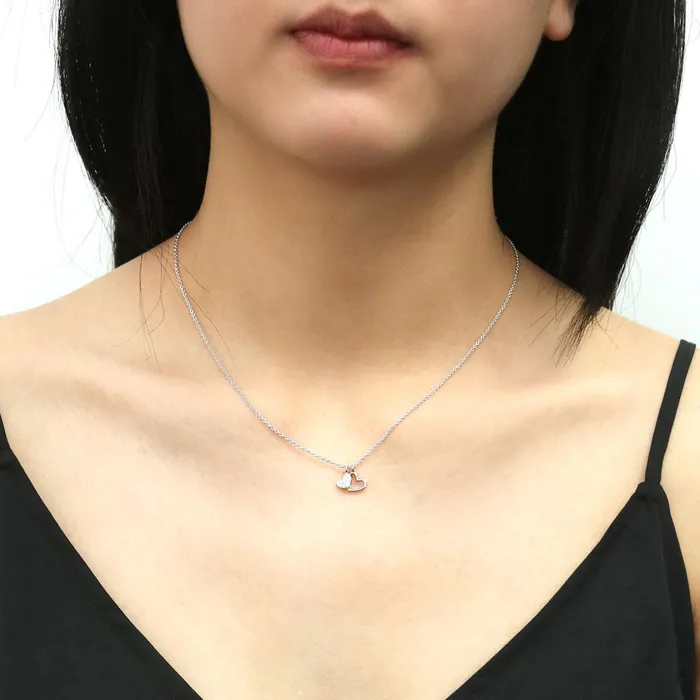 Necklaces BERRICLE Open Heart CZ Necklace in Sterling Silver